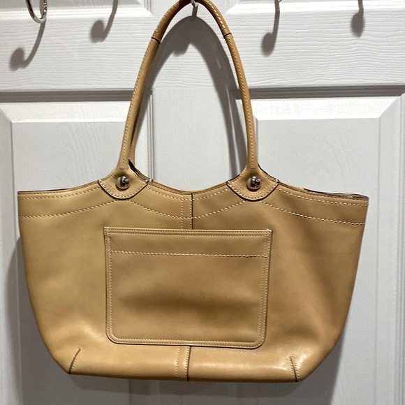 Coach Handbags - Coach - tan  shoulder leather purse - zipper closure - front pocket